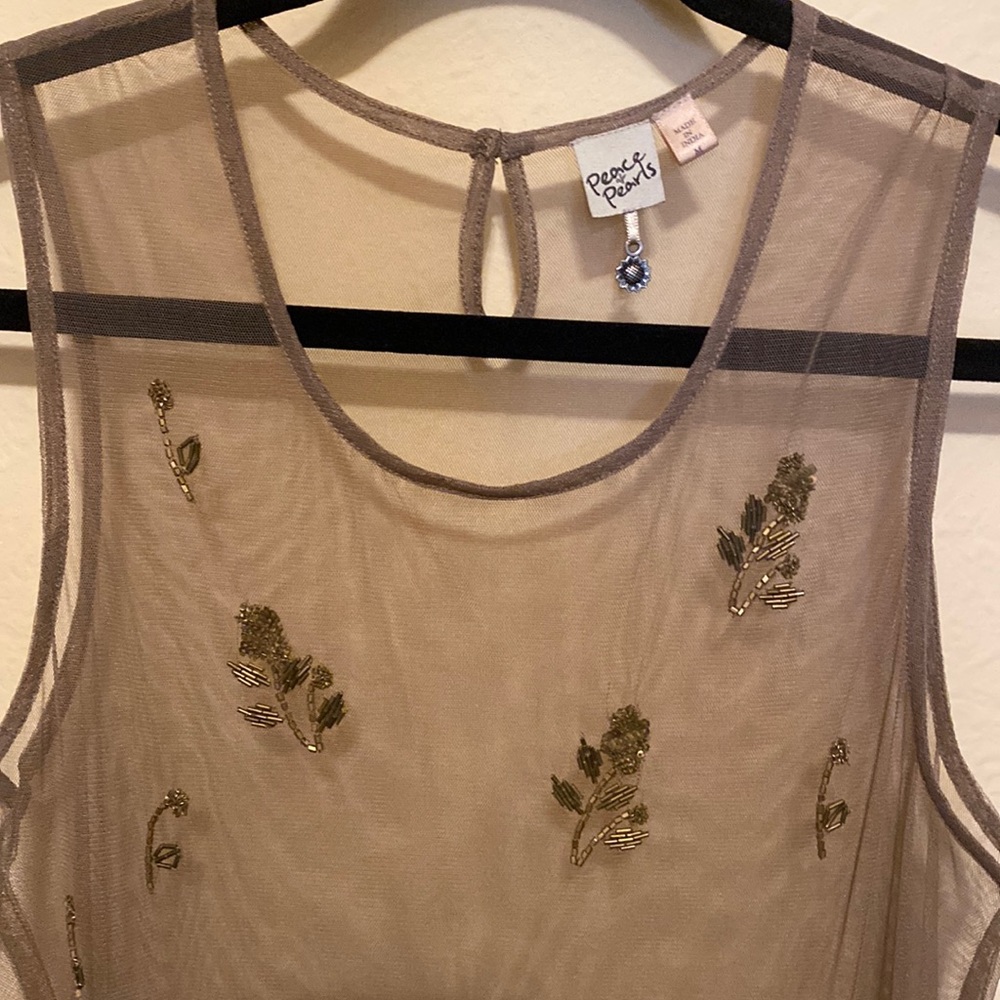 Anthropologie Peace&Pearls beaded top
